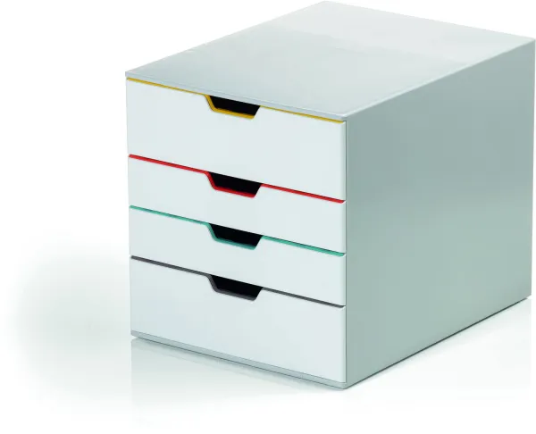 Durable Varicolor A4 Archivador de cajones 4 compartimentos blanco